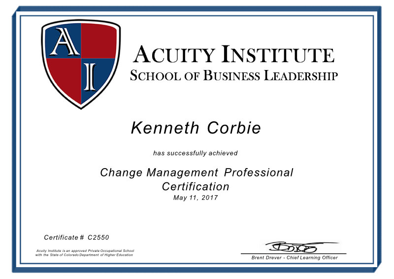 Change Management Professional certificate