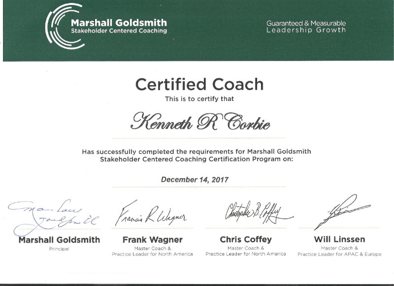Stakeholder-Centered Certified Coach certificate